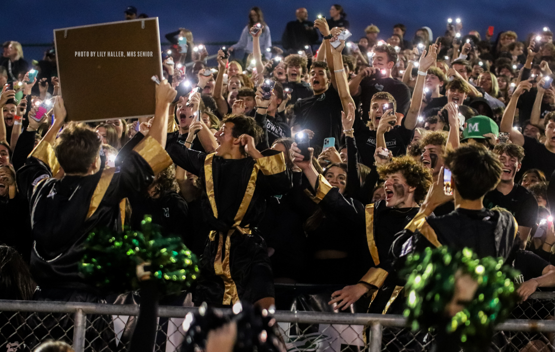 Cheering audience at football game